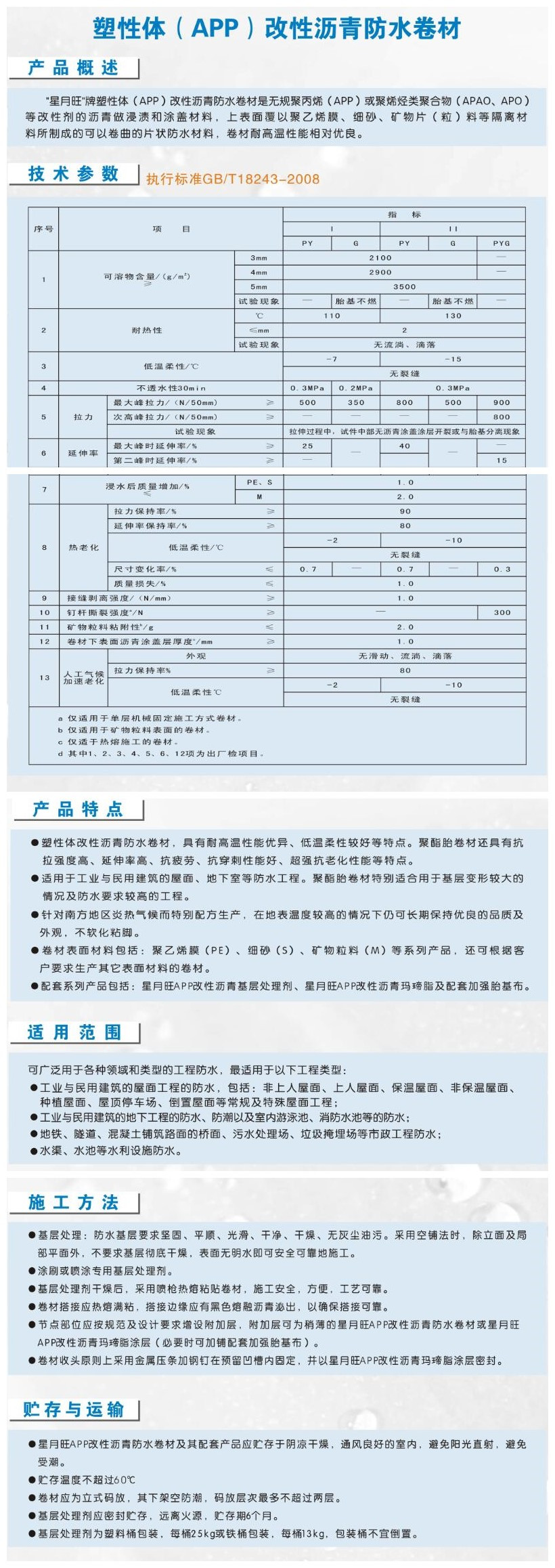 APP塑性体改性沥青意昂体育官方网站卷材